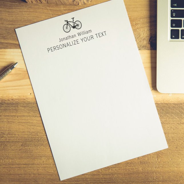 Papel de Carta Pessoal Retro Bicicleta Simples Ele (Criador carregado)