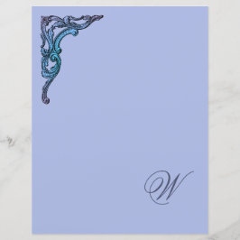 Papel de Carta Romântico do Monograma de Pastel