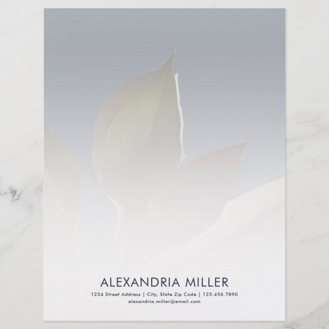 Papel de carta verde azul-Marinho personalizado (Frente)