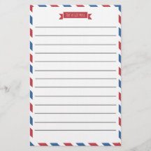 Papel De Carta Vermelho, Branco E Azul