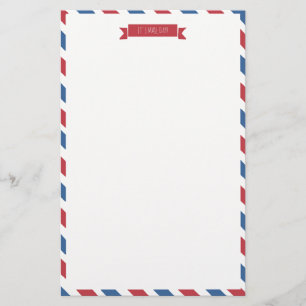 Papel De Carta Vermelho, Branco E Azul