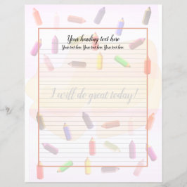 Papel de carta Vinculado a Lápis Coloridos