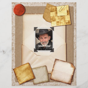 Papel de carta Vintage com o seu folheto fotográfi