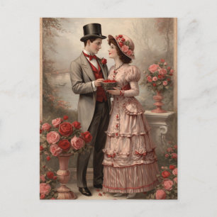 Papel de cartão postal Vintage Rose Elegante est