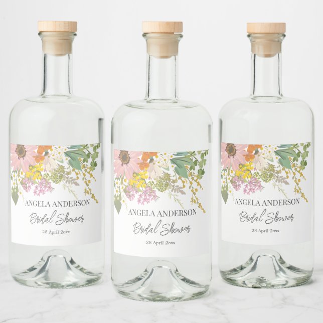 Papel de Cerveja de Jardim de Flores de Primavera  (Garrafas)