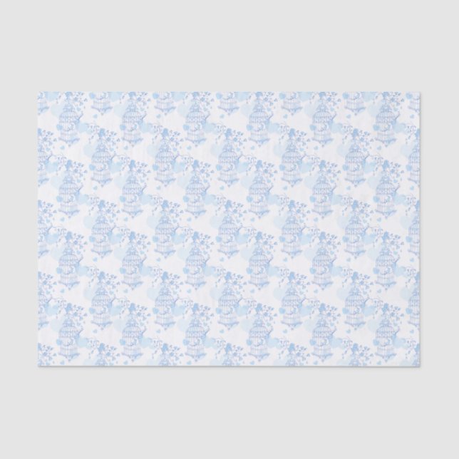 Papel de cor branca-azul de jaula de aves (Frente )
