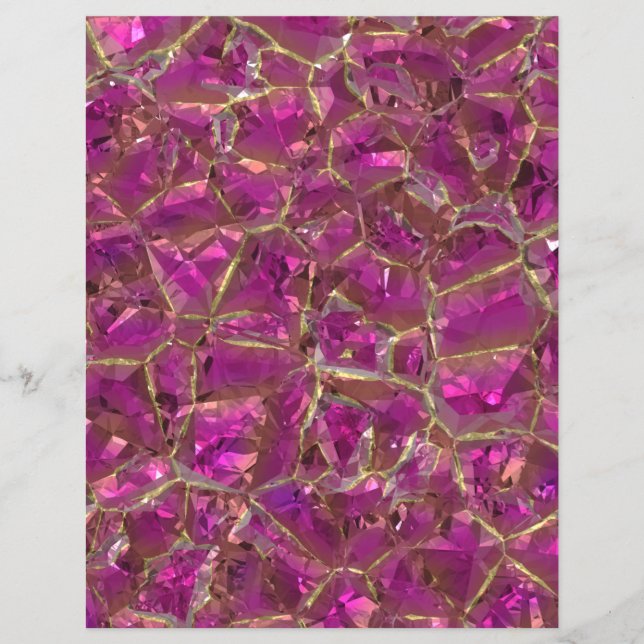 Papel de cristal cor-de-rosa e Dourado (Frente)