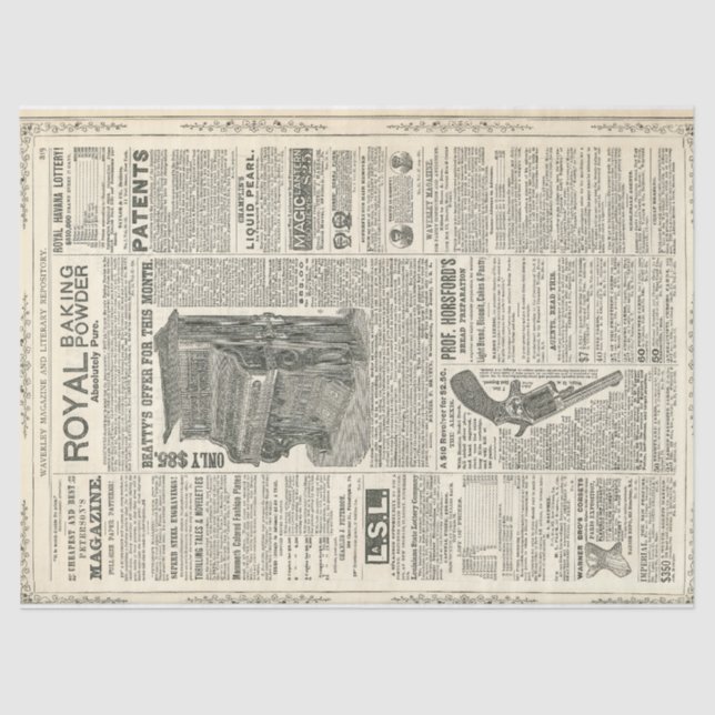 Papel de Decoupage das coisas efêmeras (Frente )