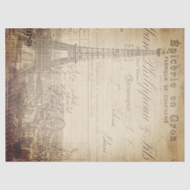 Papel de Decoupage das coisas efêmeras da torre (Frente )