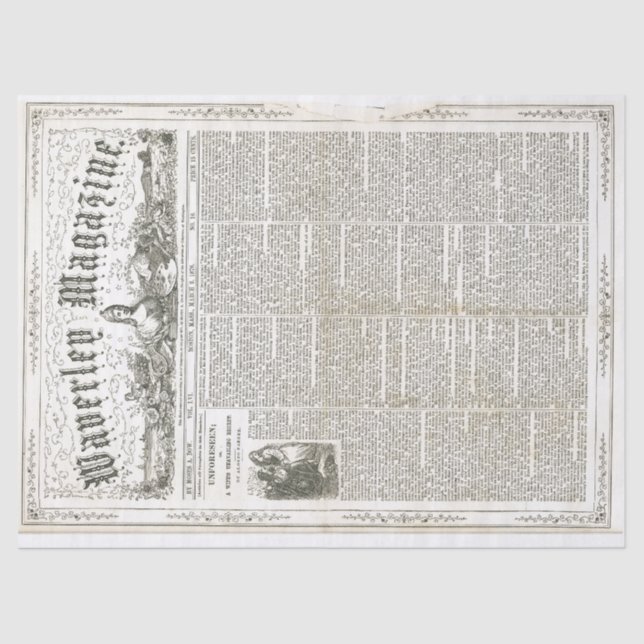 Papel de Decoupage das coisas efêmeras do vintage (Frente )