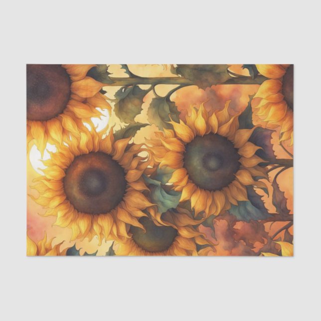 Papel de Decoupage de Girassóis Quentes de Calor G (Frente )