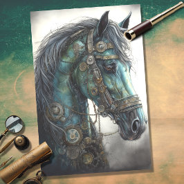 Papel de Decoupage do Cavalo Steampunk 2