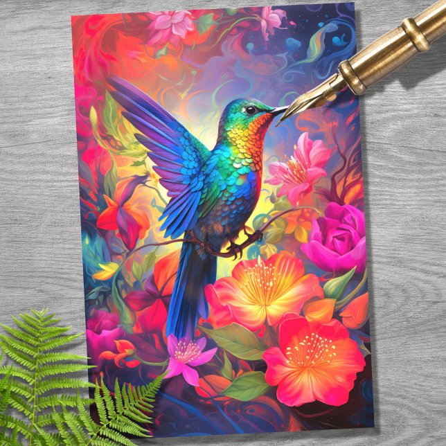 Papel de Decoupage do Hummingbird 5 (Criador carregado)