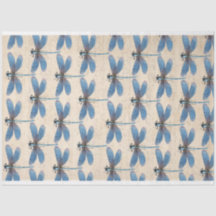 Papel de Decoupage do Mobiliário Azul Dragonfly