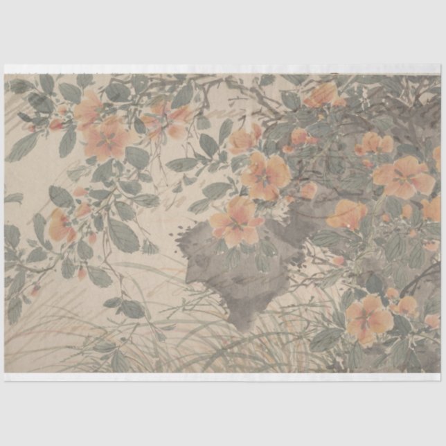 Papel de Decoupage do Mobiliário de Script Floral (Frente )