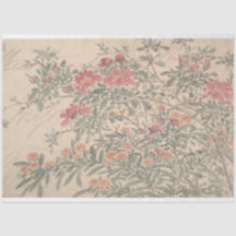 Papel de Decoupage do Mobiliário de Script Floral