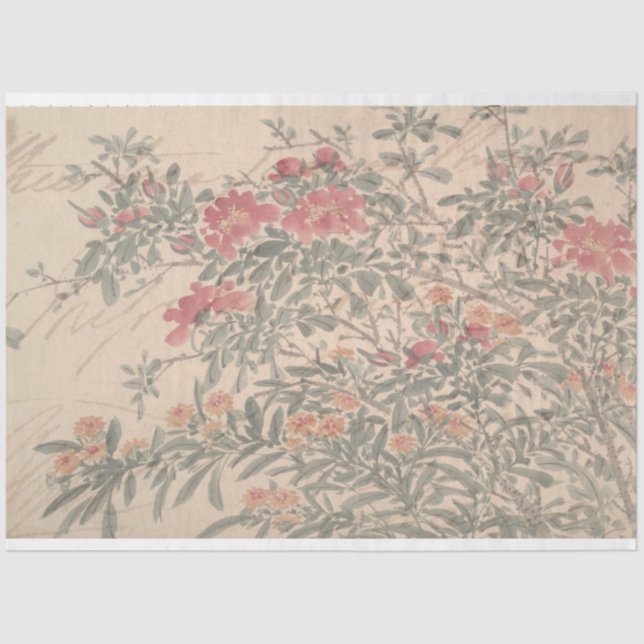 Papel de Decoupage do Mobiliário de Script Floral (Frente )