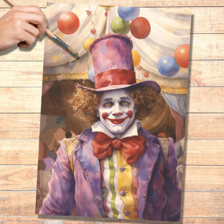 Papel de Decoupage do Palhaço de Circo 5