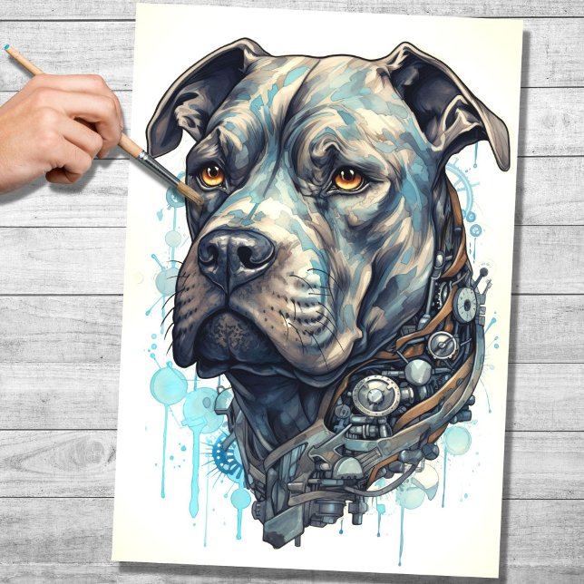 Papel de Decoupage do Steampunk Cane Corso 3 (Criador carregado)