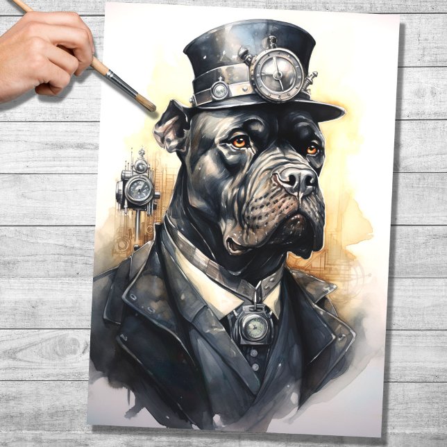 Papel de Decoupage do Steampunk Cane Corso 6 (Criador carregado)