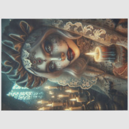 Papel de Decoupage Escuro da Mulher Harlequin