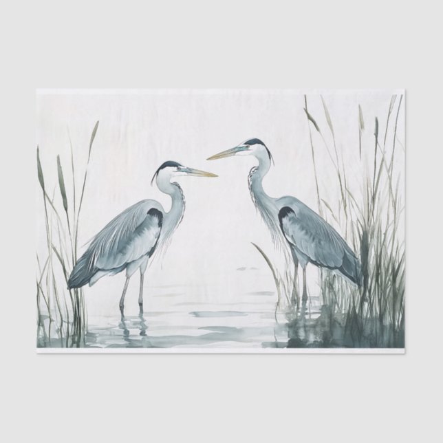 Papel de Decoupage Herons Azul 6 (Frente )