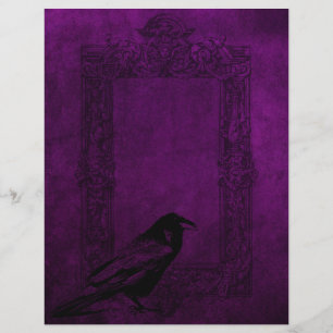Papel de Dia das Bruxas Raven & Frame Purple Góti