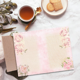 Papel de Diário de Scrapbook Lixiviado com rosa F