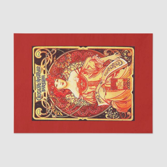 Papel de dissociação 10"x15" - Alphonse Mucha 31 (Frente )