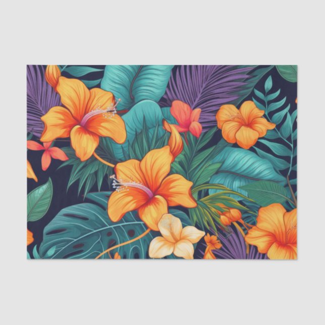 Papel de dissociação das flores laranja tropical (Frente )