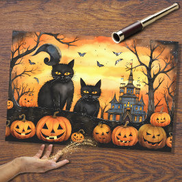 Papel de dissociação do Halloween Cats 1