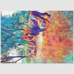 Papel de dissociação do leão sarauí colorido