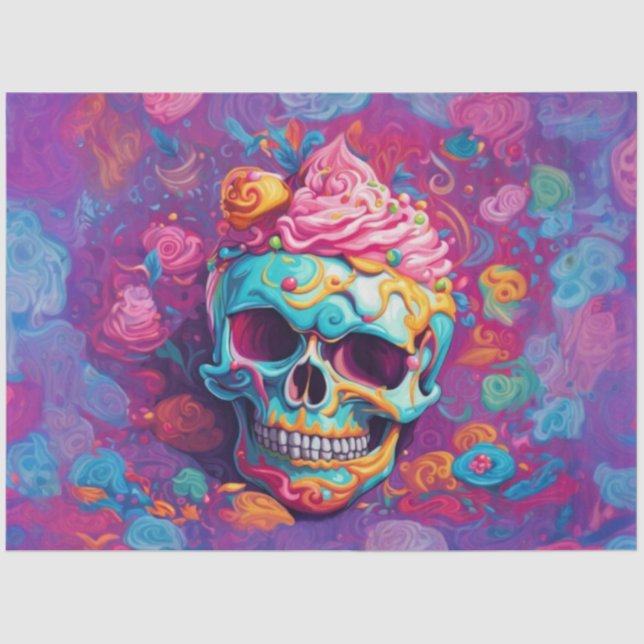 Papel de Dissociação Whimesical Cake Skull (Frente )