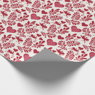 papel de embalagem vermelho e branco para presente