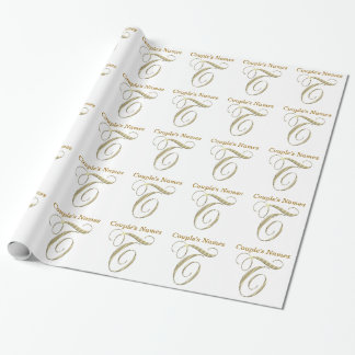 Papel de embrulhamento de presente de monograma de