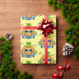Papel de embrulhamento de presente de Natal tropic