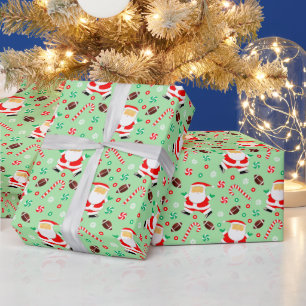 Papel de embrulhamento de presente no Natal de fut