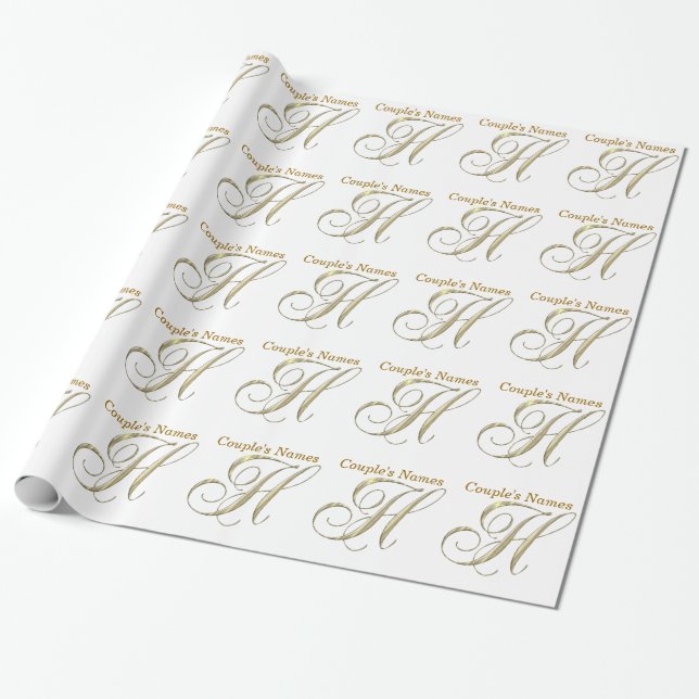 Papel de embrulhamento de presente para monograma  (Desenrolado)
