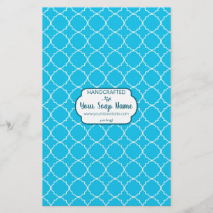 Papel de embrulhamento de sabão azul e branco