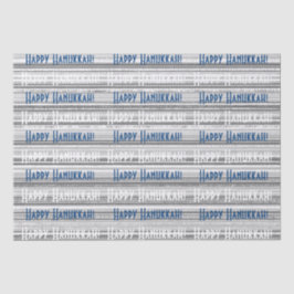 Papel de embrulhamento de tiras Azuis Feliz Hanukk