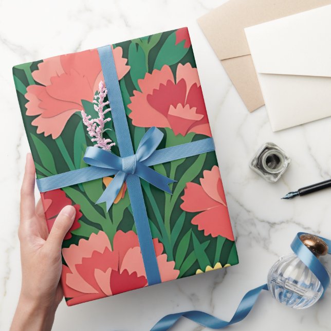 Papel de embrulho Abstract Matisse Carnations (Presentear)