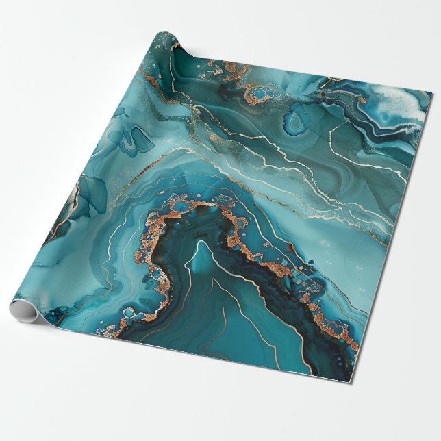 Papel de embrulho Ágata Azul (Desenrolado)