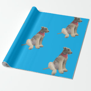Papel de embrulho Airedale Azul