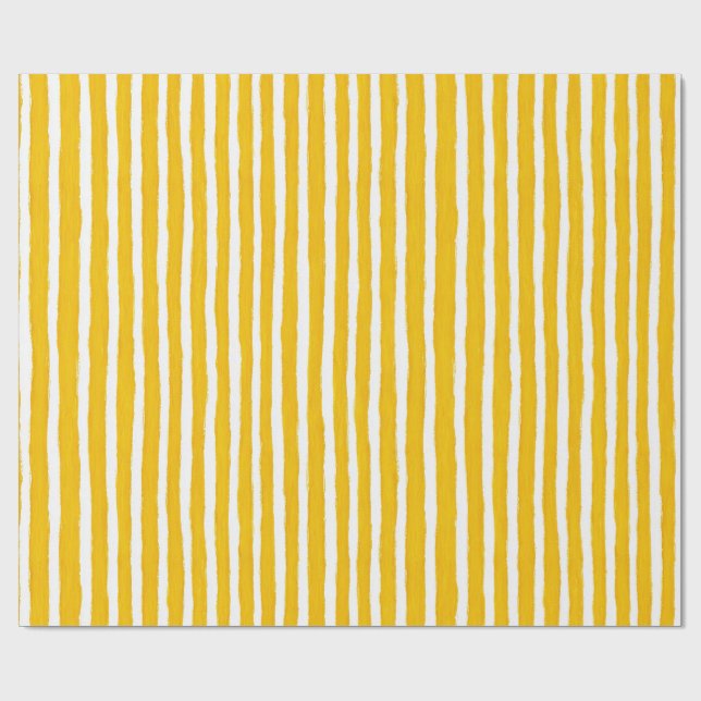Papel de embrulho amarelo e branco de verão elegan (Aberto)