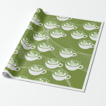 : Papel de embrulho Amor de Matcha Latte