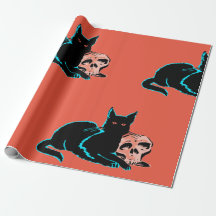 Papel de embrulho ANIMADO NEGRO GATO COM PELE