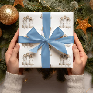 Papel de embrulho Anjos de Natal Caprichosos