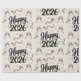 Papel de Embrulho - Ano Novo 2026 Papel de Embrulh