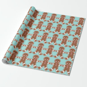 Papel de embrulho Aqua Gingerbread