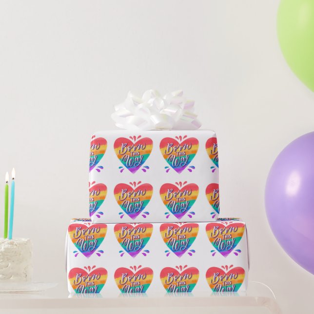 Papel de embrulho Arco-íris do Orgulho do Amor (Presentes para festas)